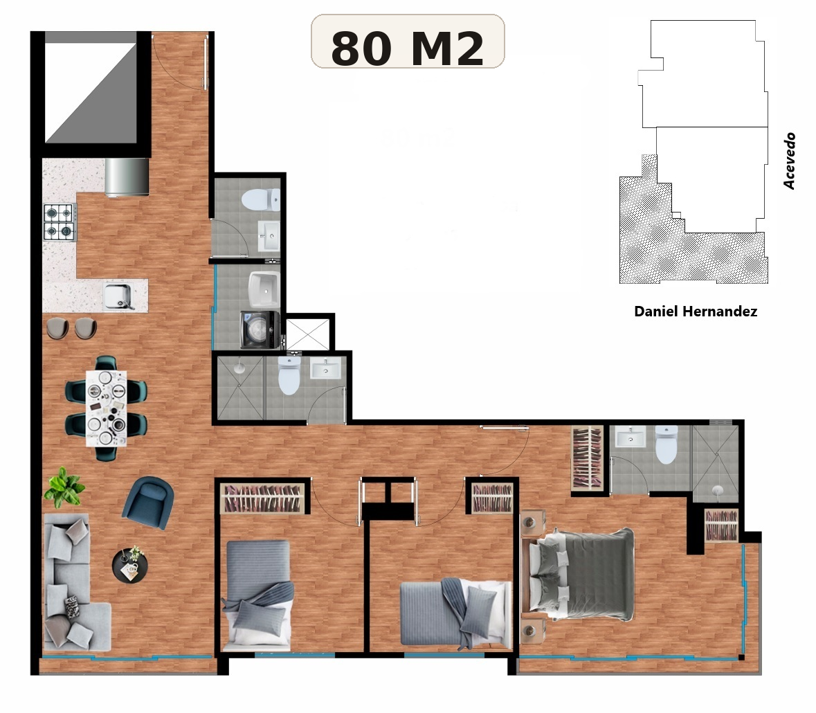 Plano flat Daniel Hernández Tipo 1