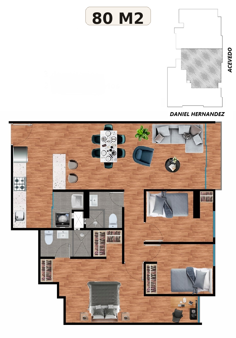 Plano flat Daniel Hernández Tipo 2