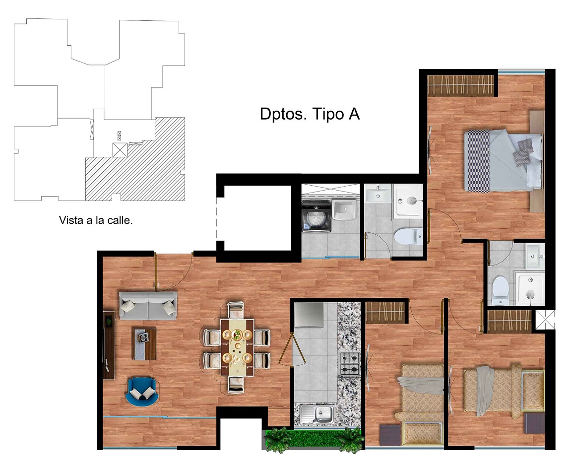 Plano Tipo A de Residencial Río Huaura